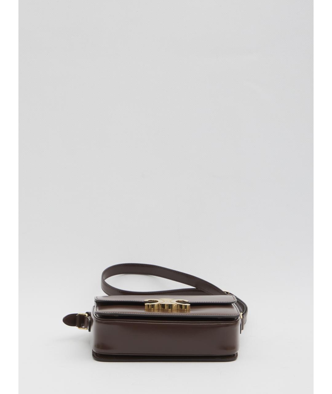 CELINE Коричневая кожаная сумка через плечо, фото 4