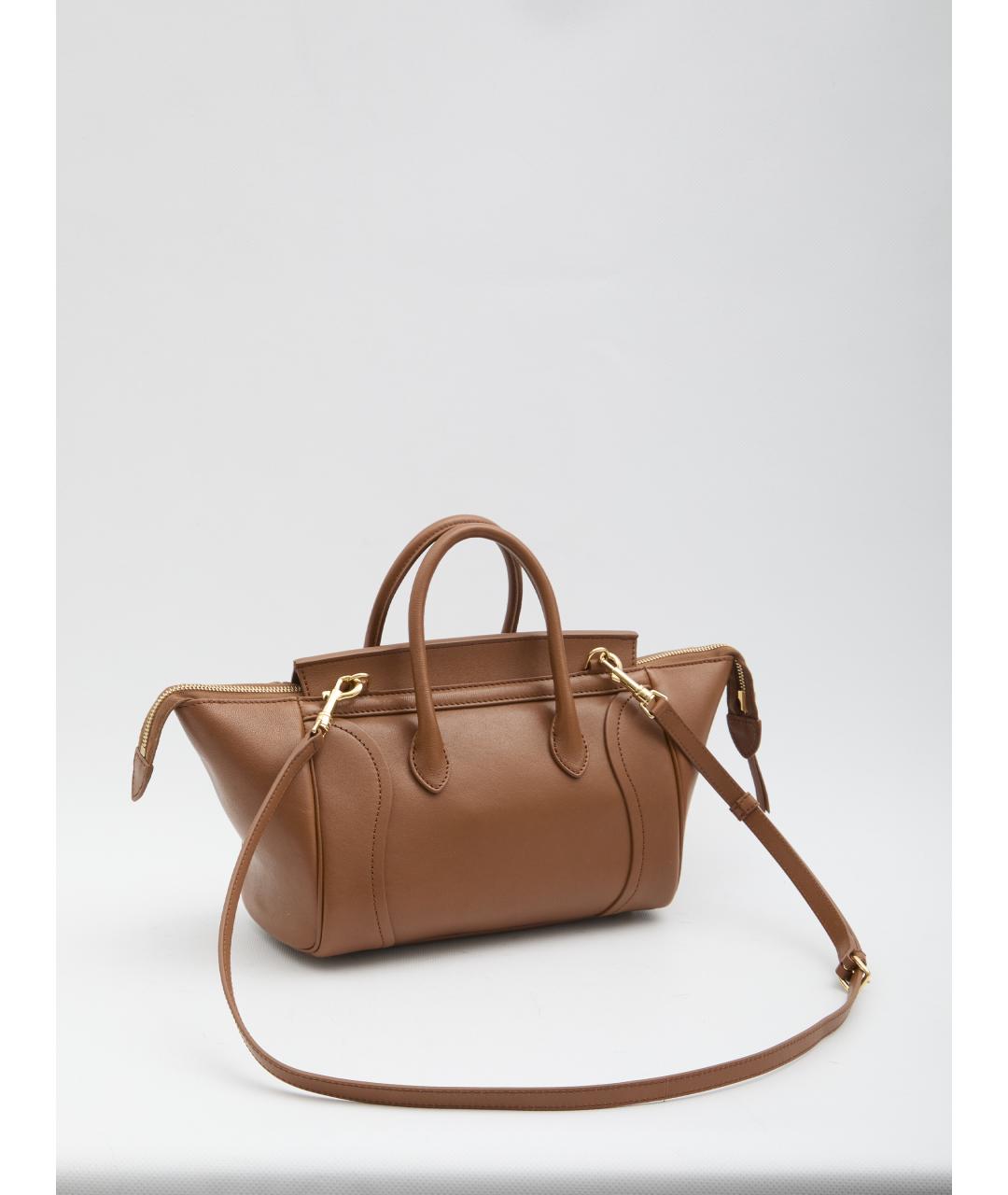 CELINE Коричневая кожаная сумка тоут, фото 3