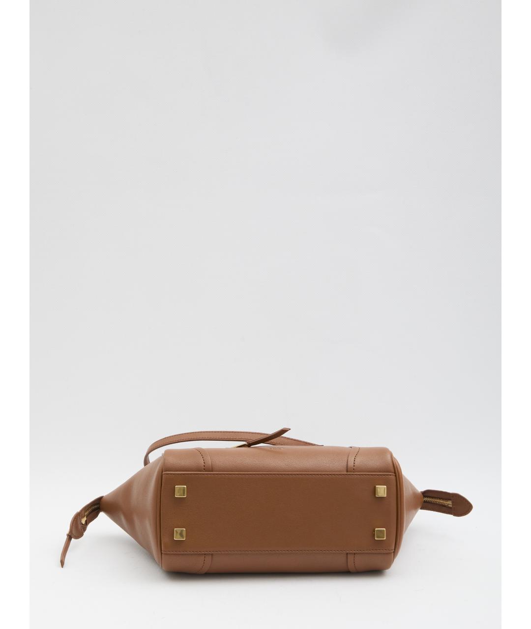 CELINE Коричневая кожаная сумка тоут, фото 4