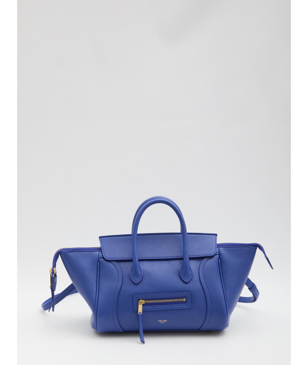 CELINE Синяя кожаная сумка тоут, фото 2