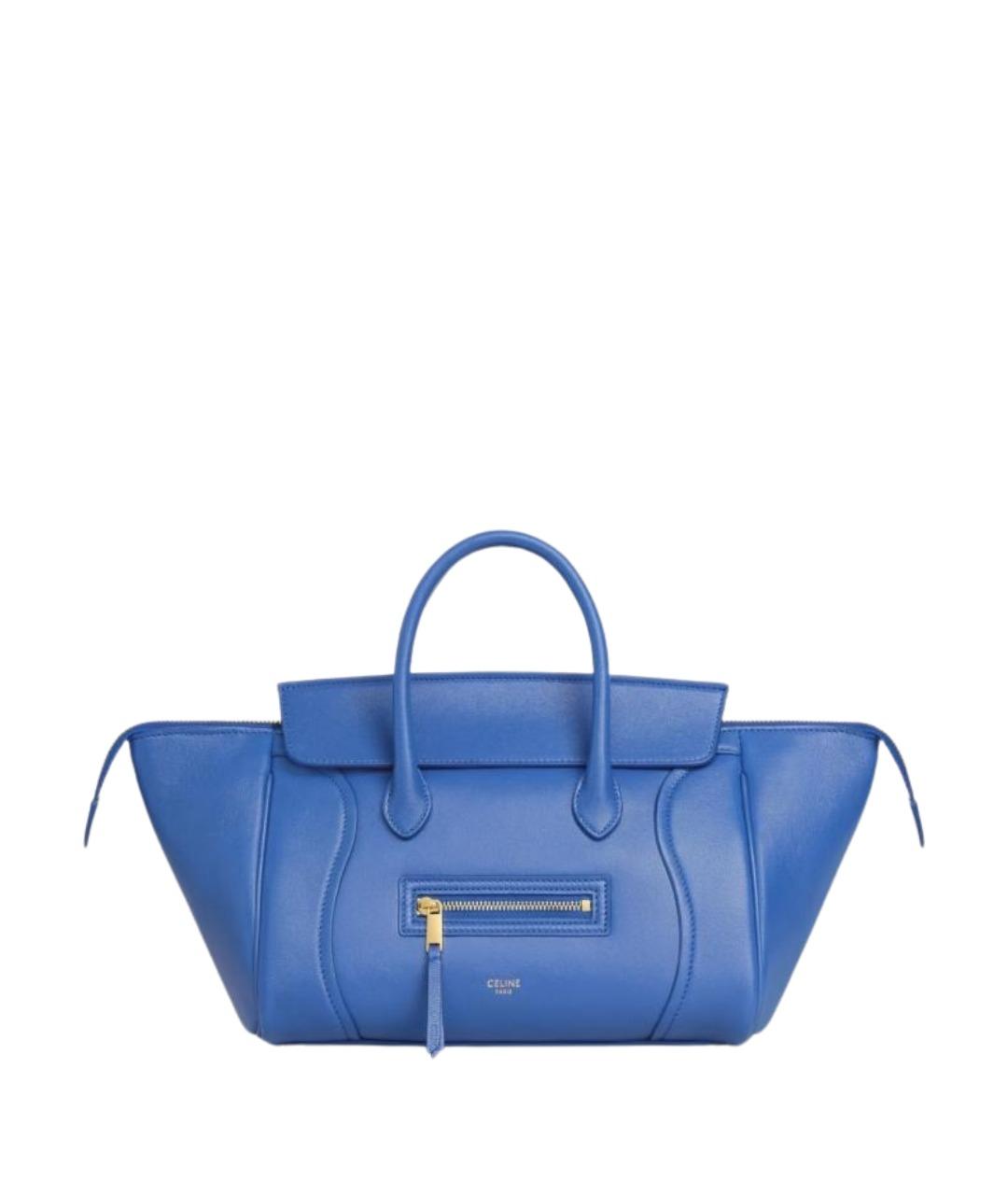 CELINE Синяя кожаная сумка тоут, фото 1