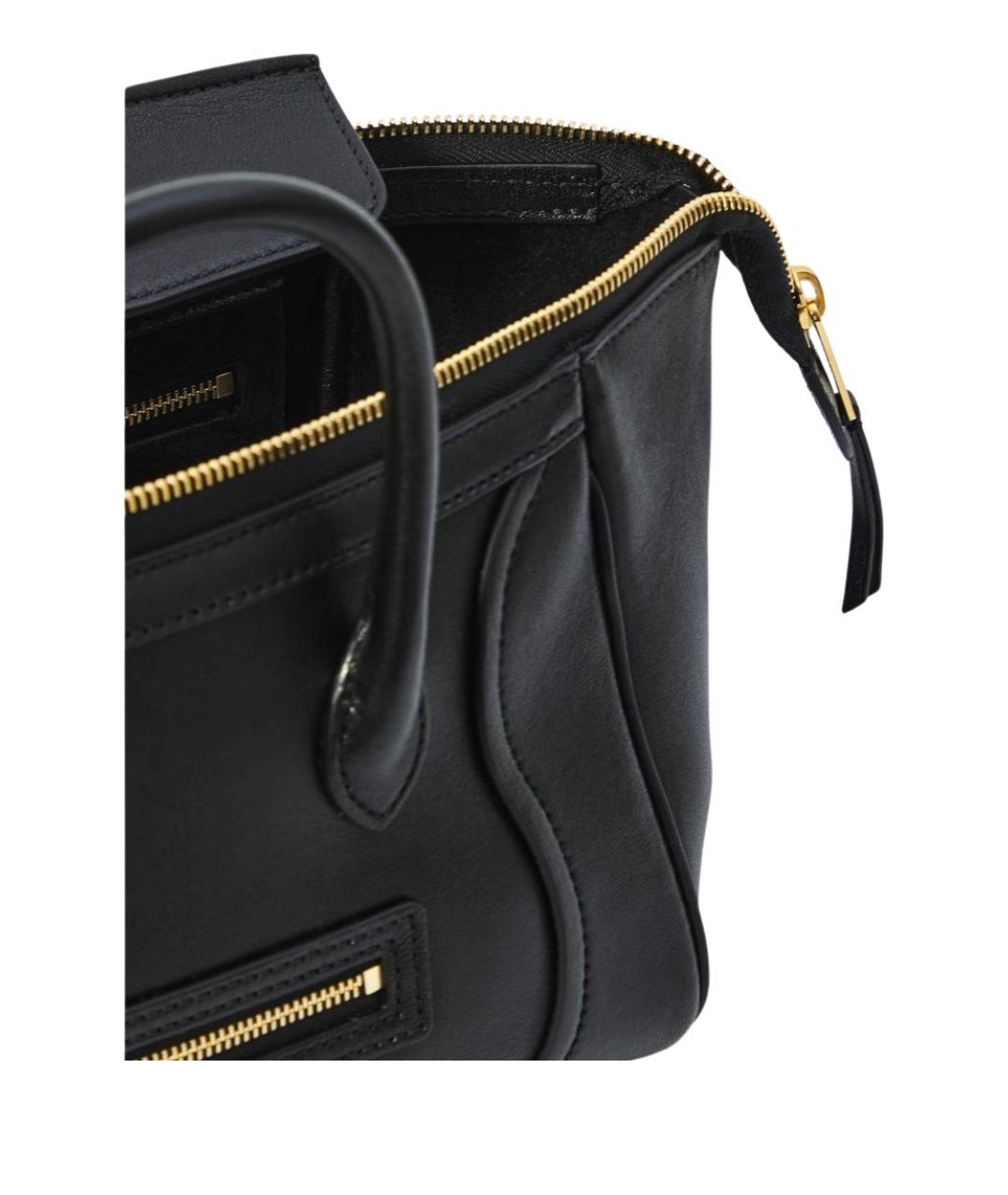 CELINE Черная кожаная сумка тоут, фото 5