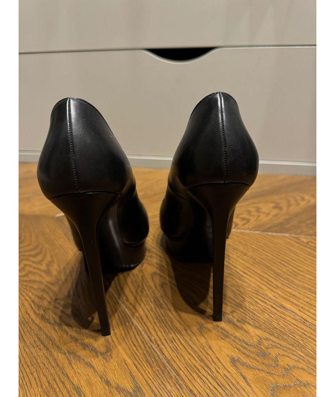 SAINT LAURENT Черные кожаные туфли, фото 4