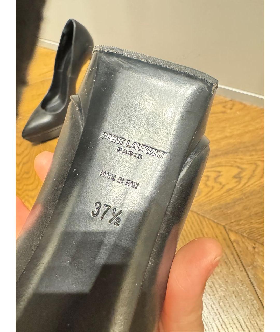 SAINT LAURENT Черные кожаные туфли, фото 6
