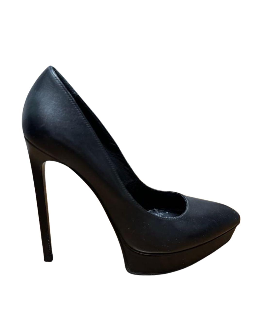 SAINT LAURENT Черные кожаные туфли, фото 1