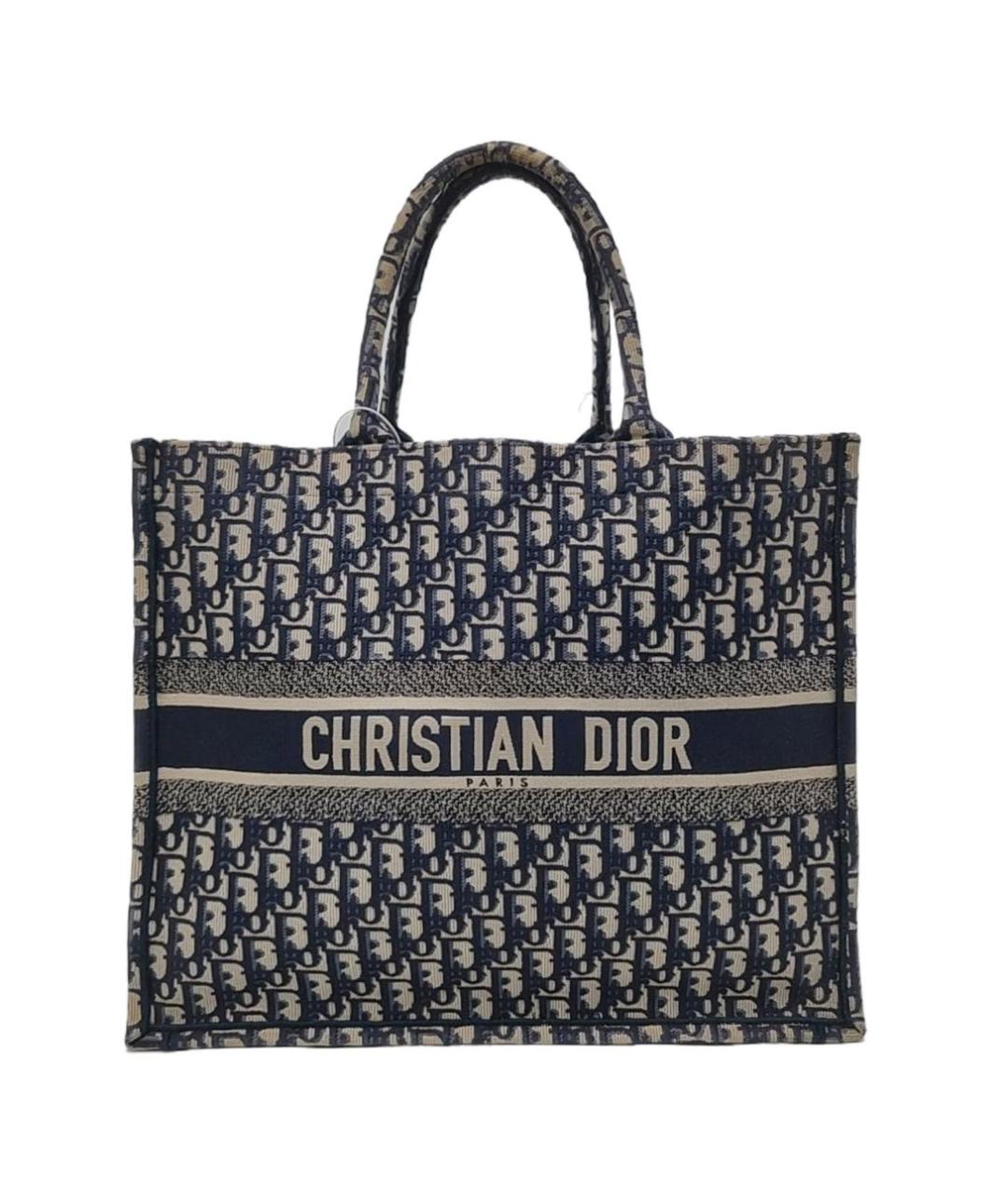 CHRISTIAN DIOR Синяя жаккардовая сумка с короткими ручками, фото 4