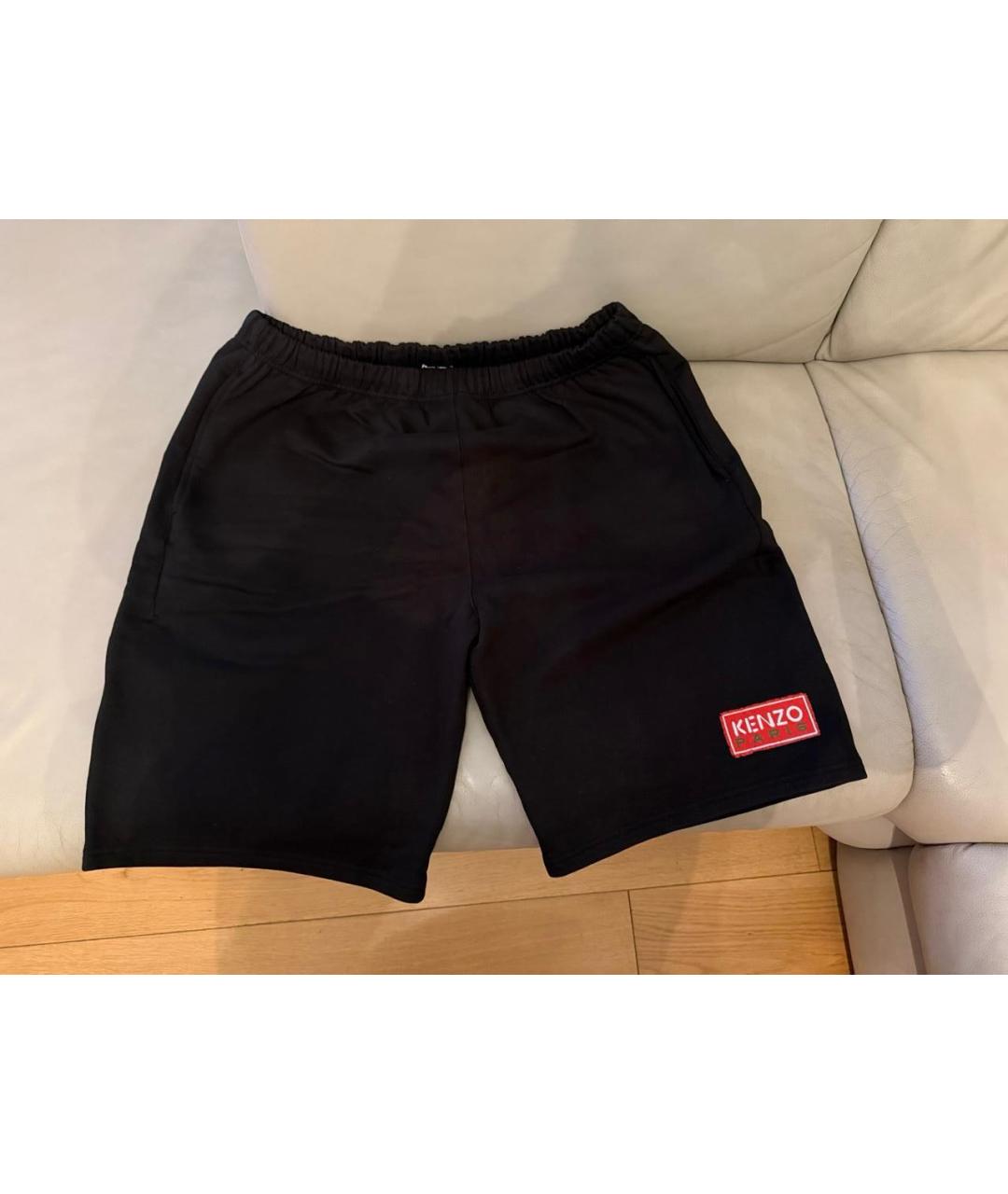 KENZO Черные хлопковые шорты, фото 9