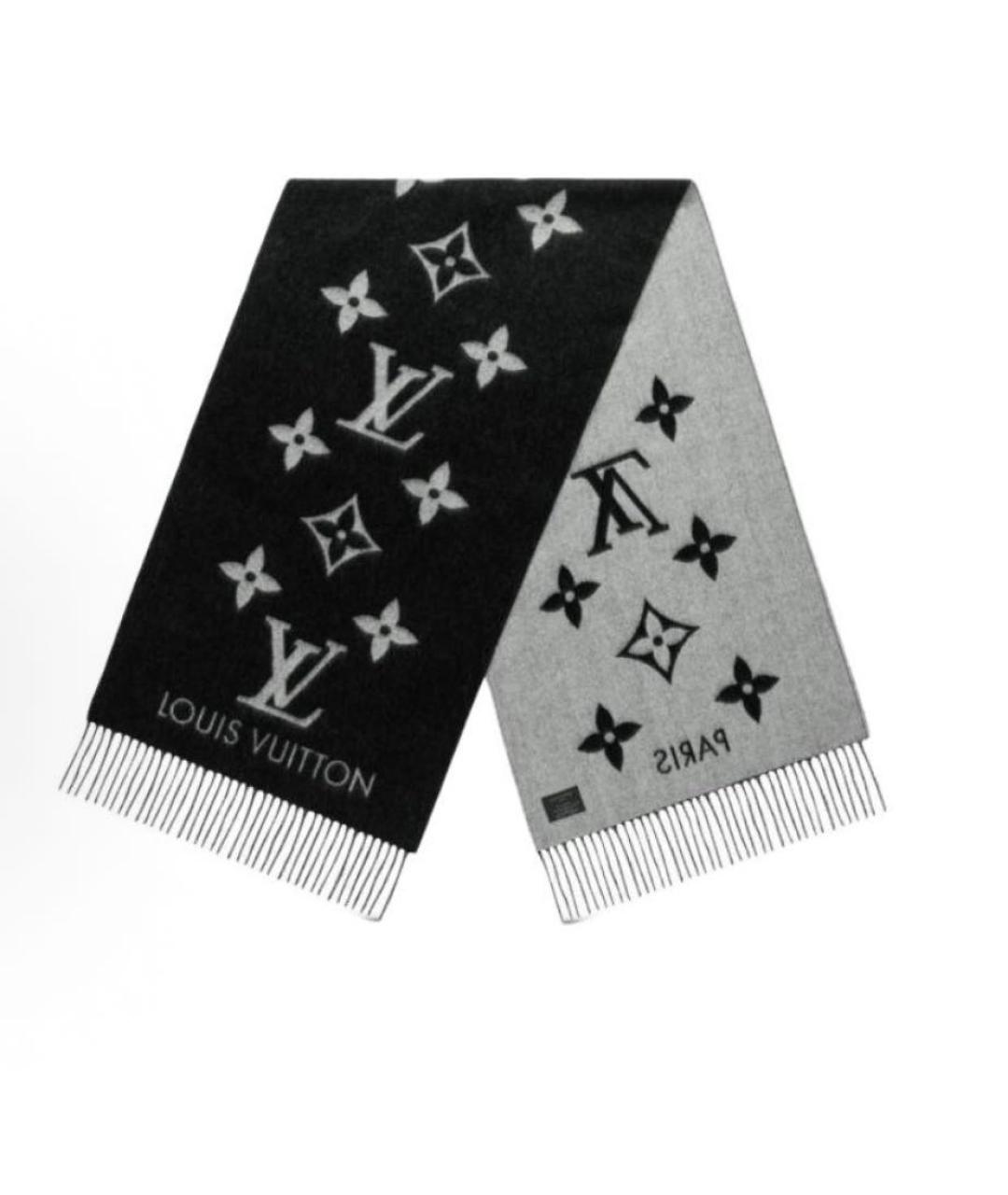 LOUIS VUITTON Черный шарф, фото 2