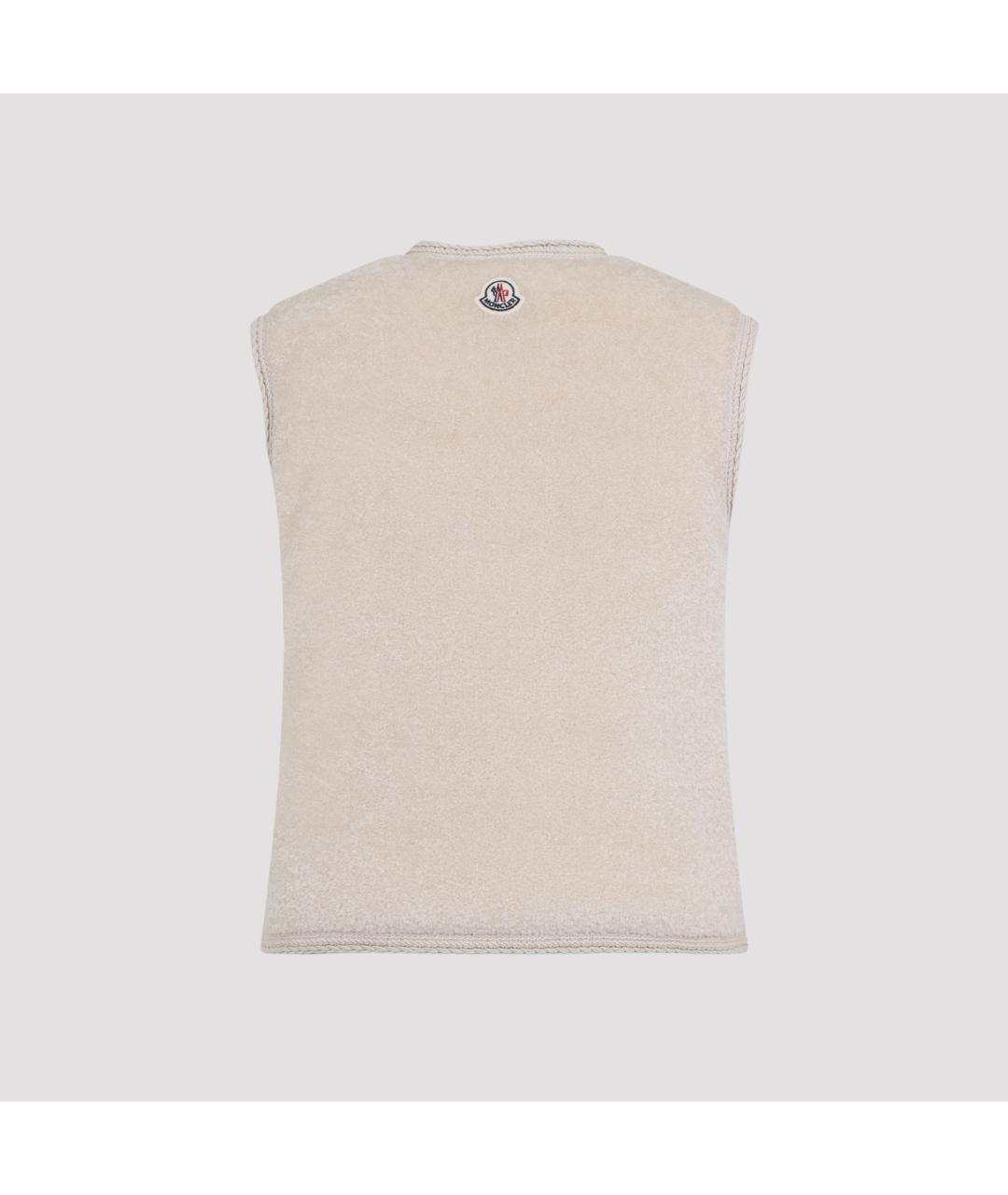 MONCLER Бежевый хлопковый жилет, фото 2