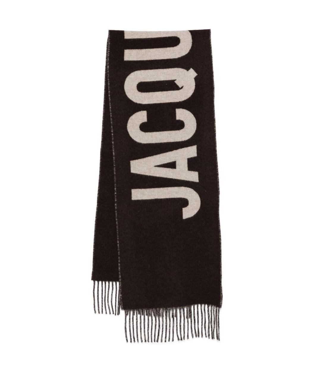 JACQUEMUS Коричневый шерстяной шарф, фото 1