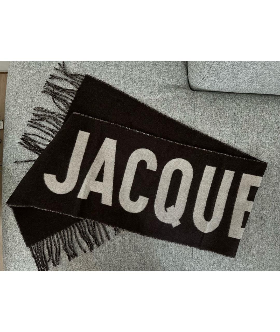 JACQUEMUS Коричневый шерстяной шарф, фото 2