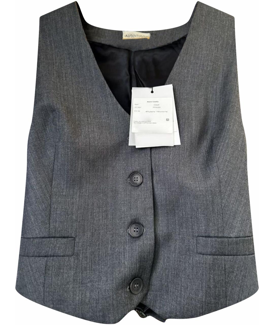 AUTENTIMENTS Серый хлопковый жилет, фото 1