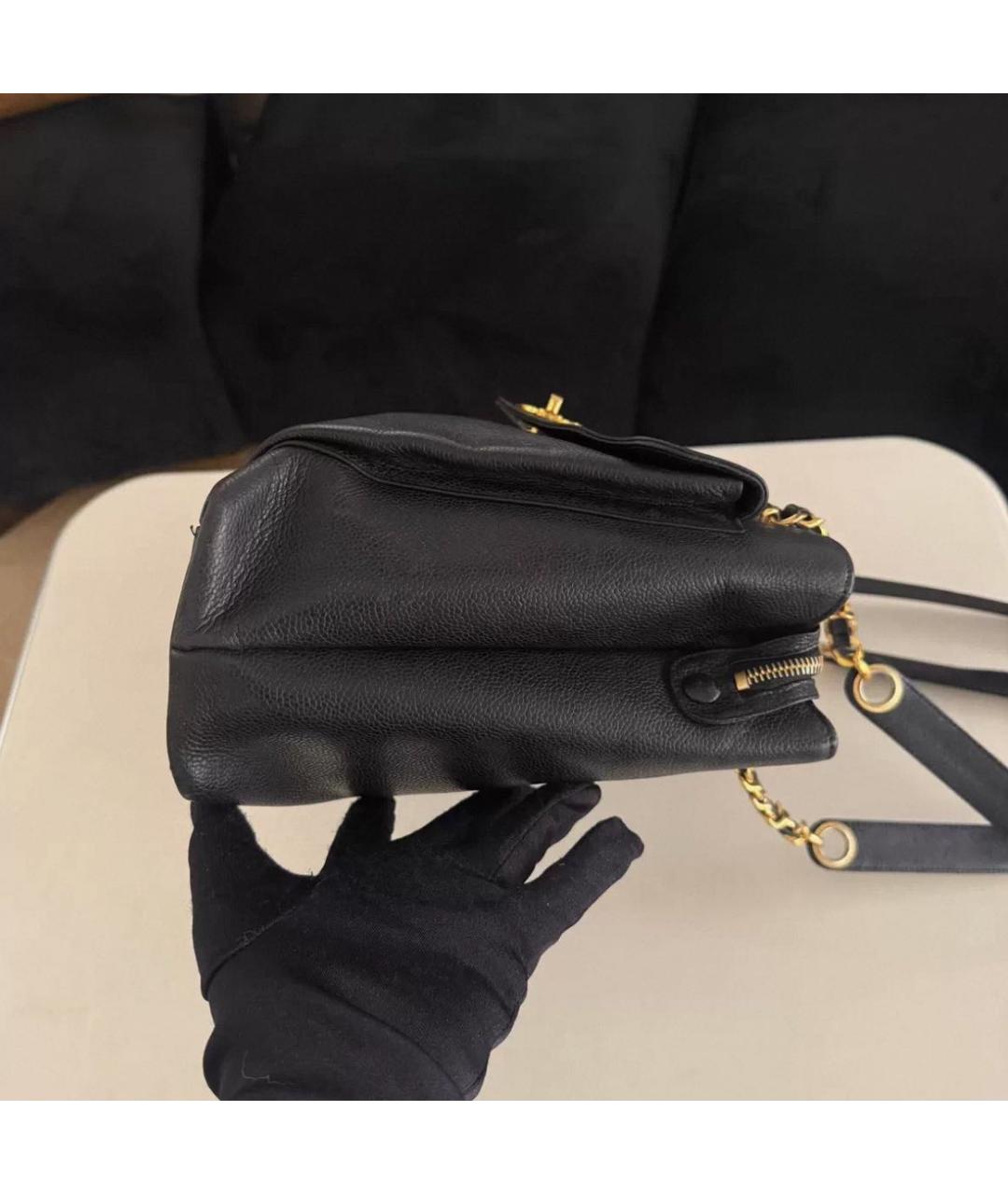 CHANEL Черная кожаная сумка через плечо, фото 8