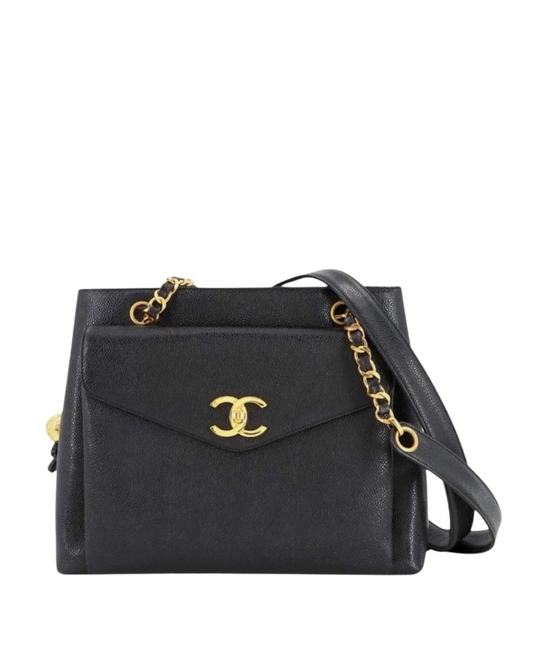 CHANEL Черная кожаная сумка через плечо, фото 1