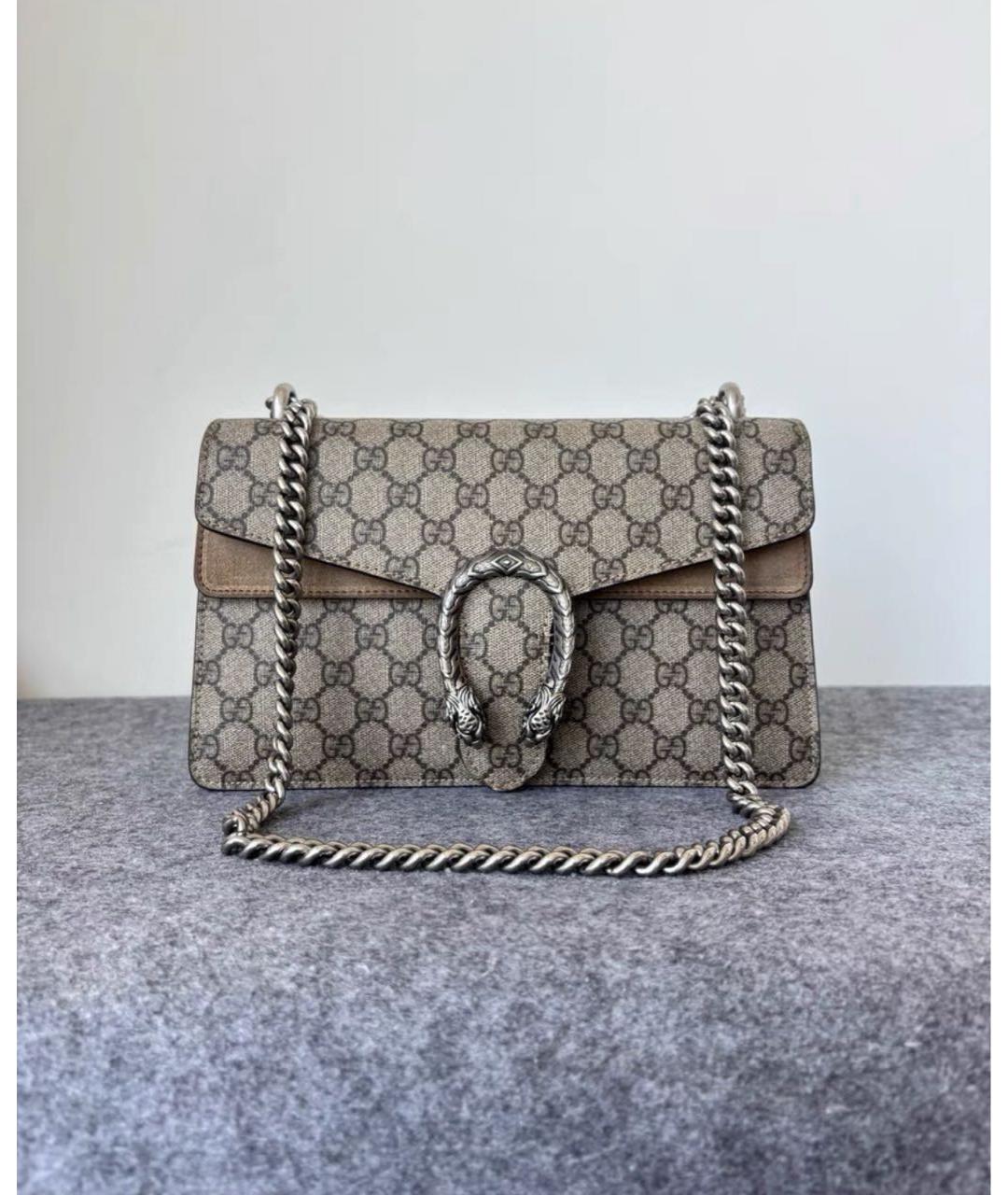 GUCCI Бежевая кожаная сумка через плечо, фото 2