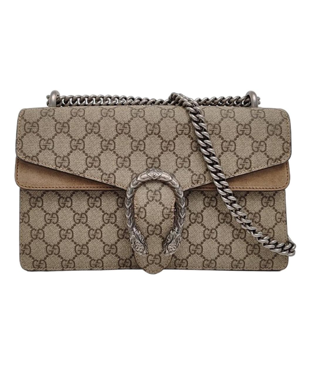 GUCCI Бежевая кожаная сумка через плечо, фото 5