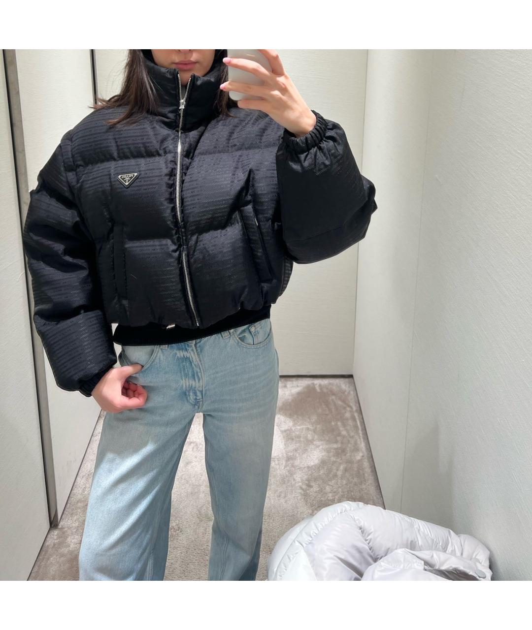 PRADA Черный полиамидовый пуховик, фото 5