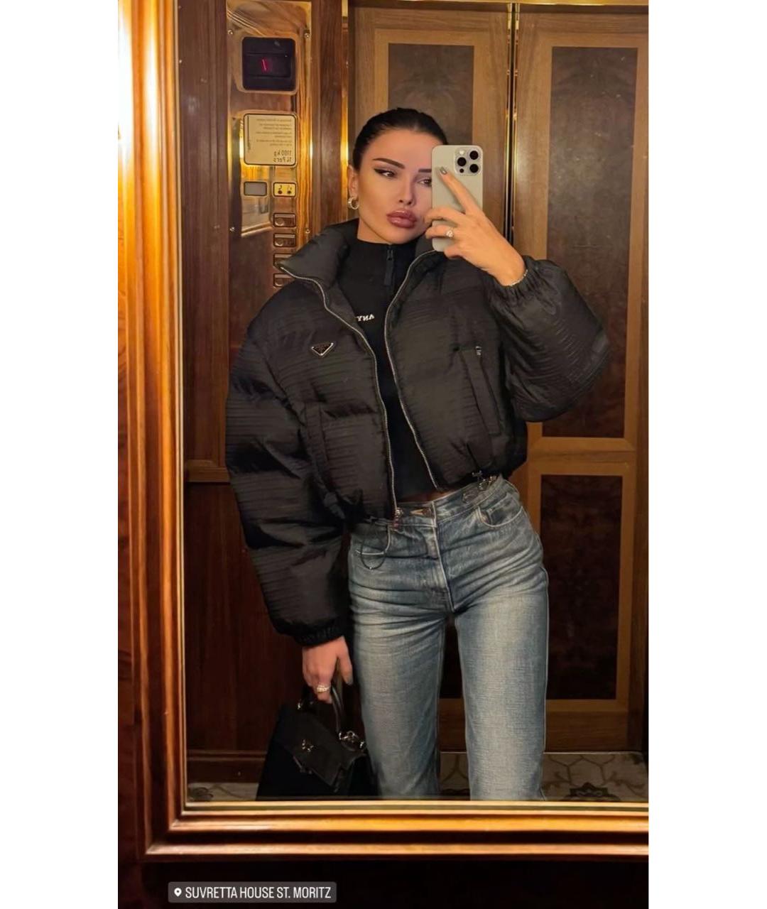 PRADA Черный полиамидовый пуховик, фото 4