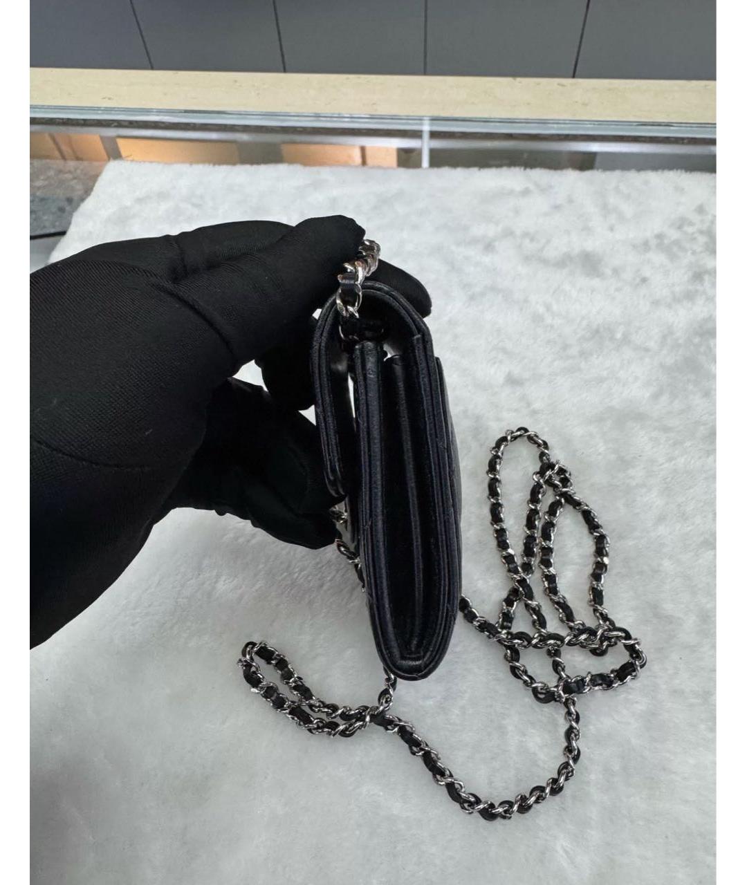 CHANEL Черная кожаная сумка через плечо, фото 6
