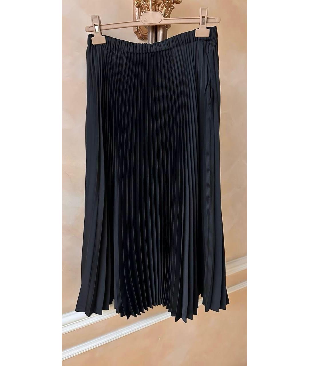 JIL SANDER Черная шелковая юбка миди, фото 8