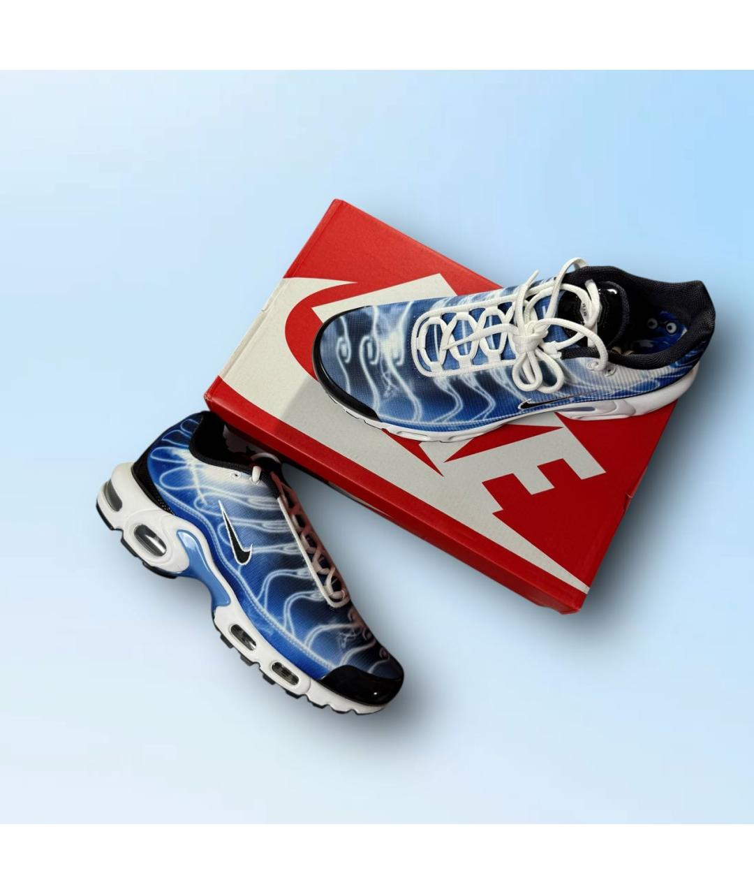 NIKE Синие текстильные низкие кроссовки / кеды, фото 2