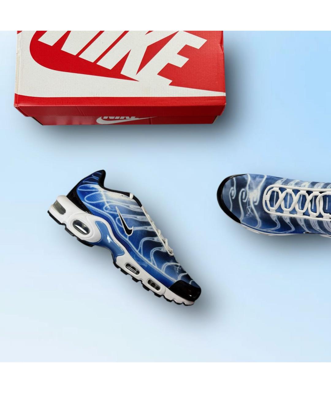 NIKE Синие текстильные низкие кроссовки / кеды, фото 7