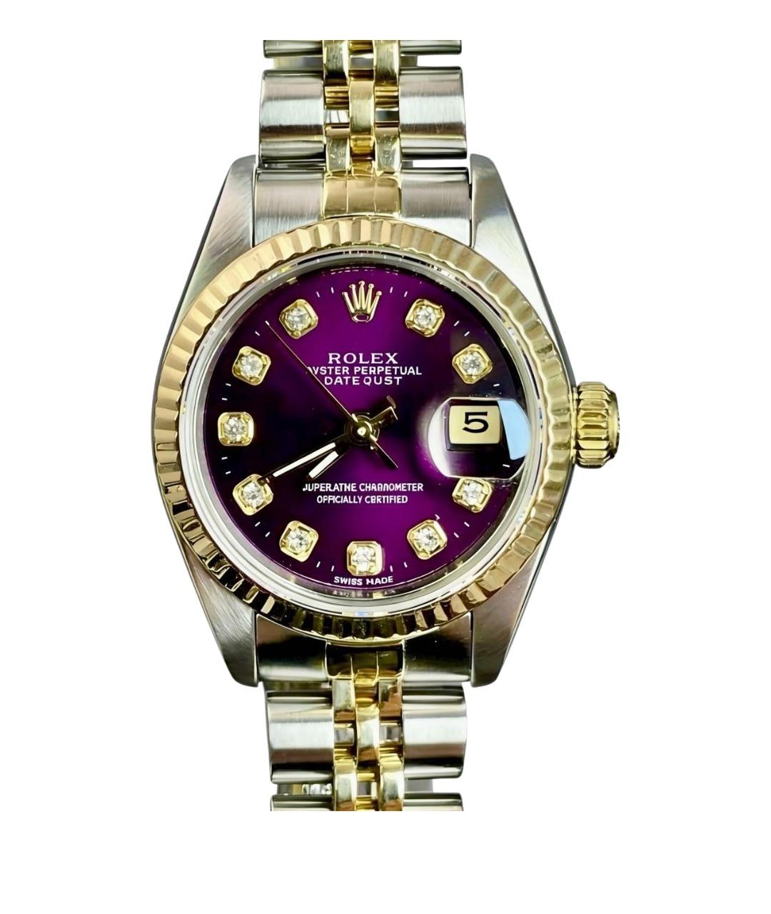ROLEX Фиолетовые часы из желтого золота, фото 1