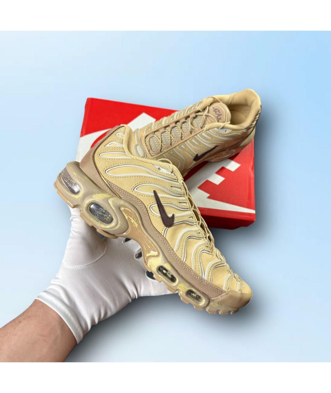 NIKE Бежевые текстильные низкие кроссовки / кеды, фото 8