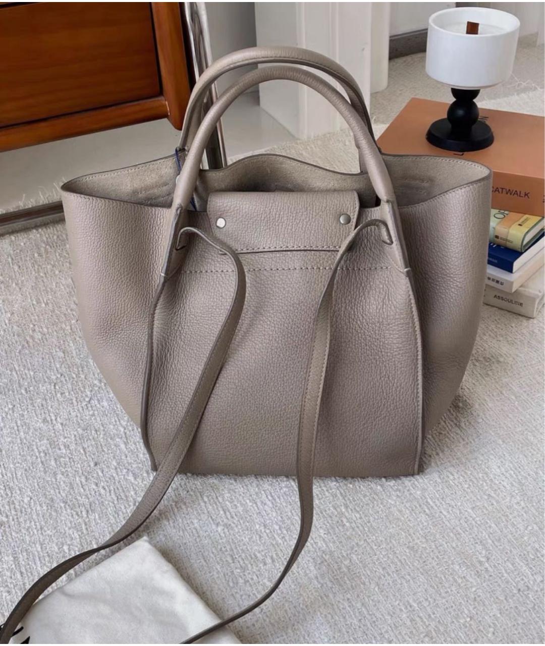 CELINE Бежевая кожаная сумка через плечо, фото 3