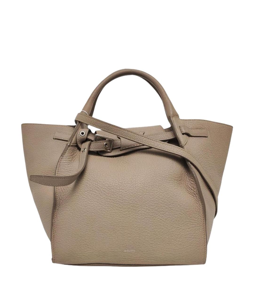 CELINE Бежевая кожаная сумка через плечо, фото 1