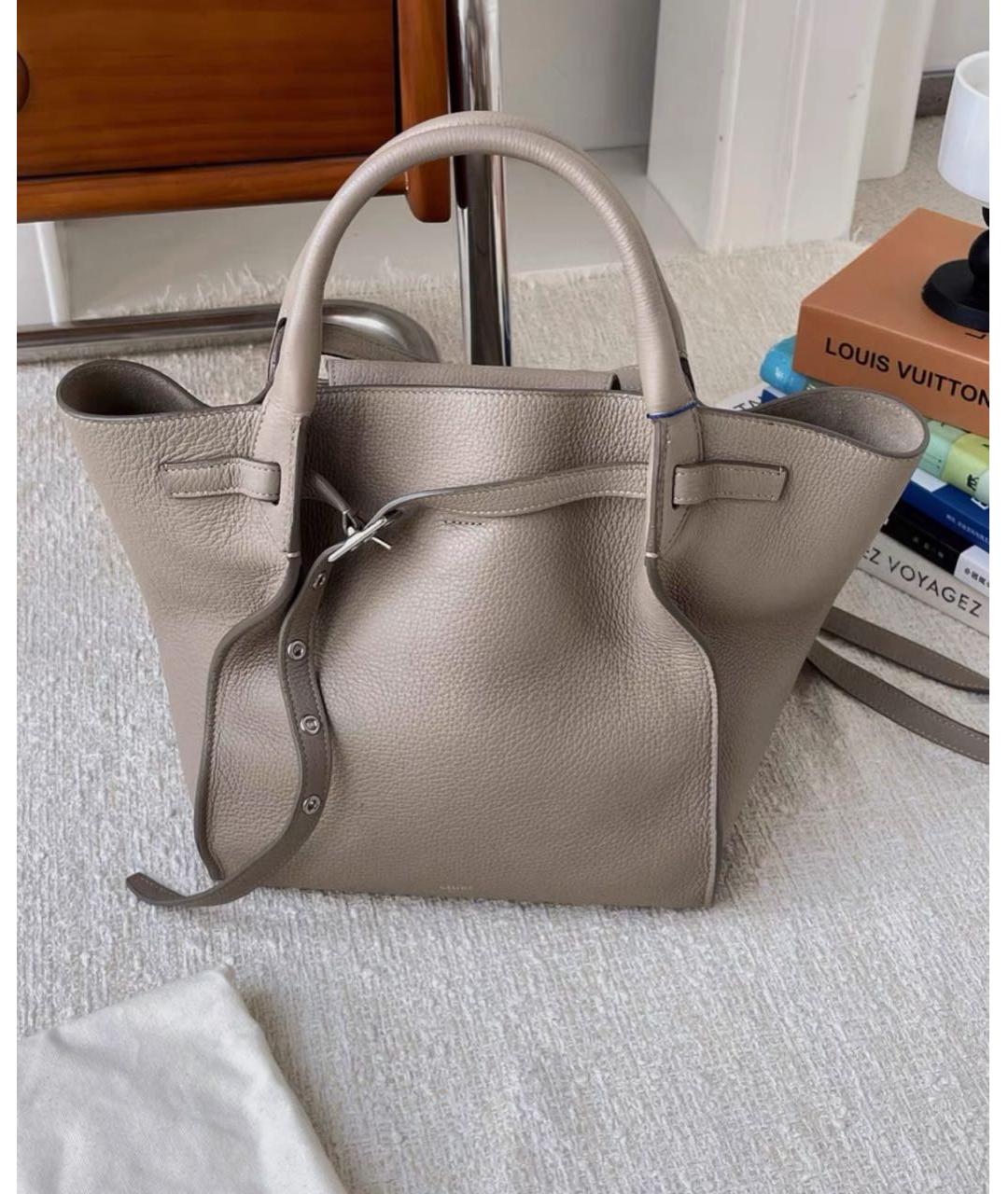 CELINE Бежевая кожаная сумка через плечо, фото 2