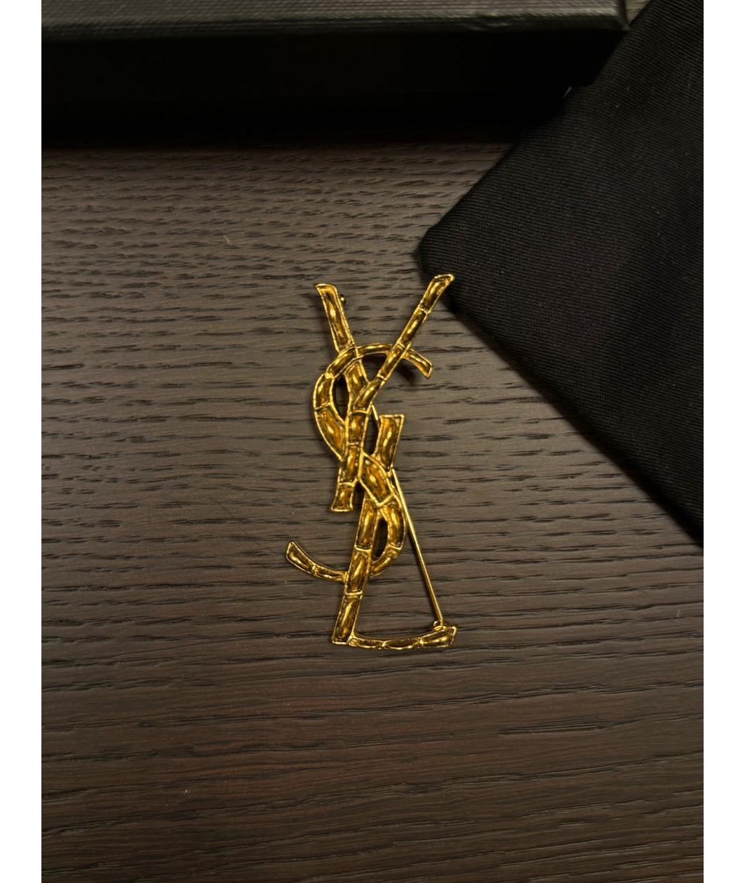 SAINT LAURENT Золотая металлическая булавка / брошь, фото 5