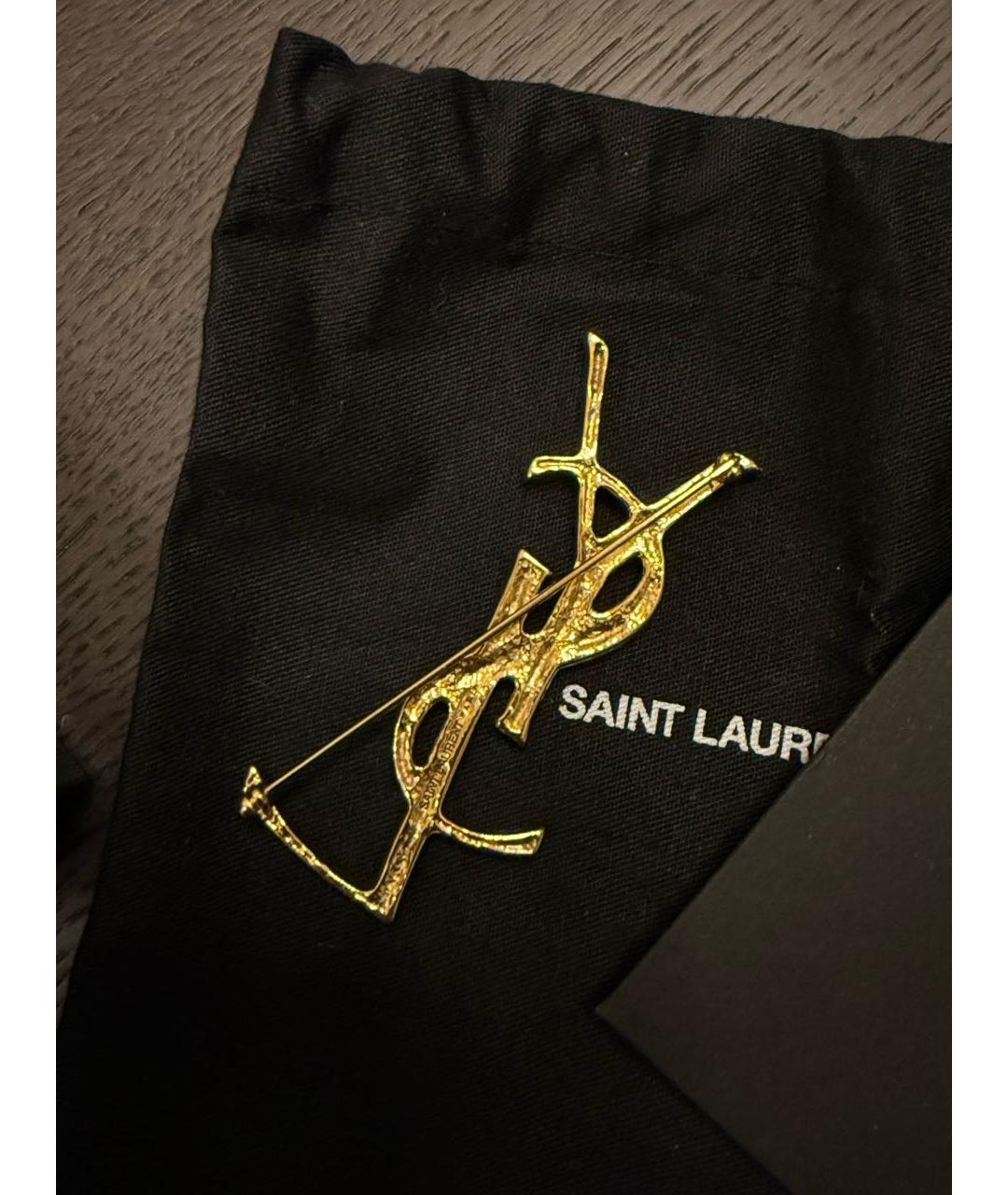 SAINT LAURENT Золотая металлическая булавка / брошь, фото 3
