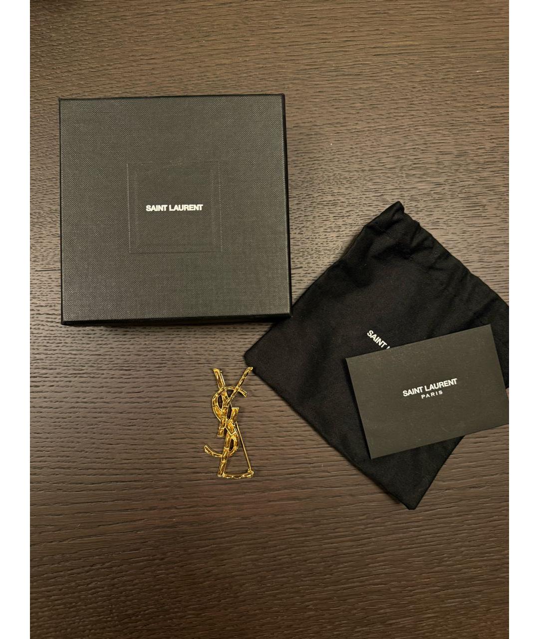 SAINT LAURENT Золотая металлическая булавка / брошь, фото 4