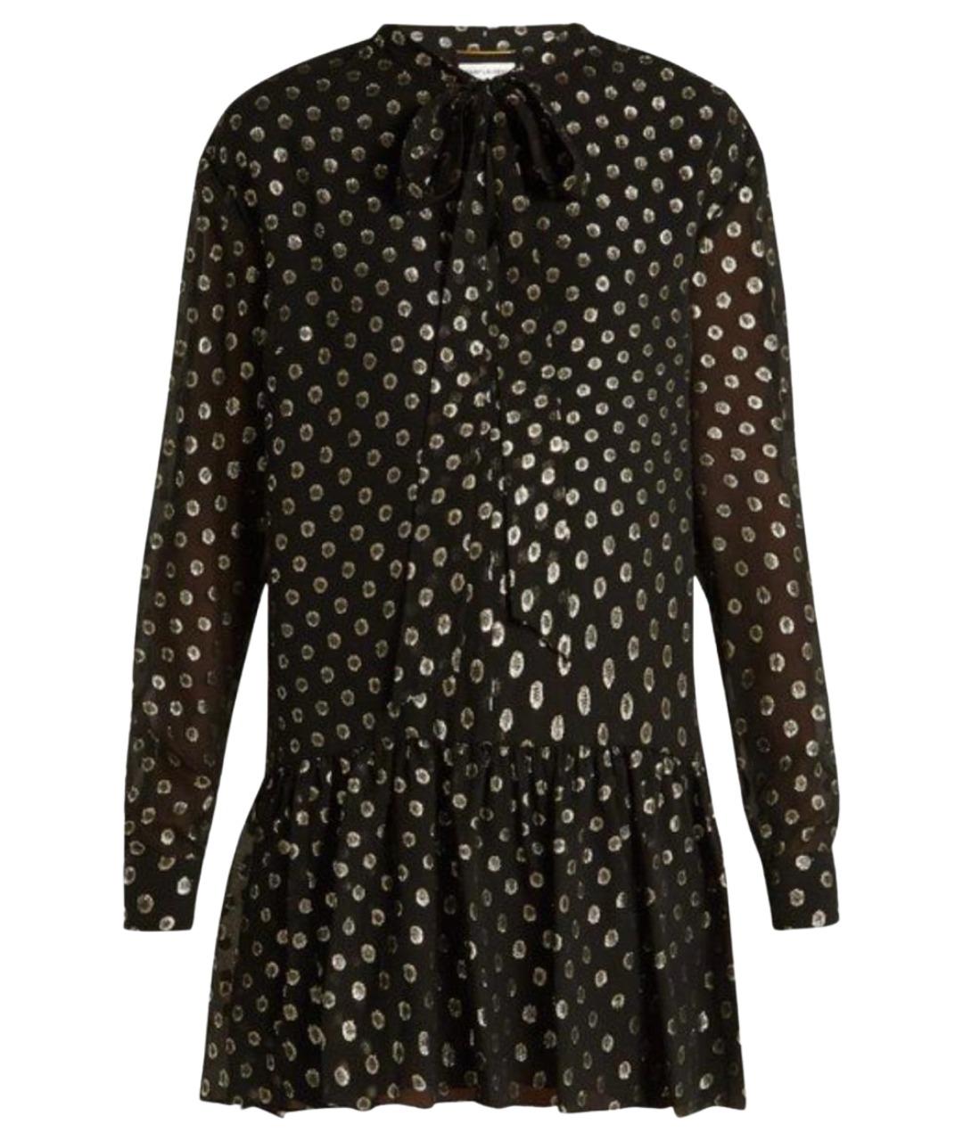 SAINT LAURENT Черное хлопковое коктейльное платье, фото 1