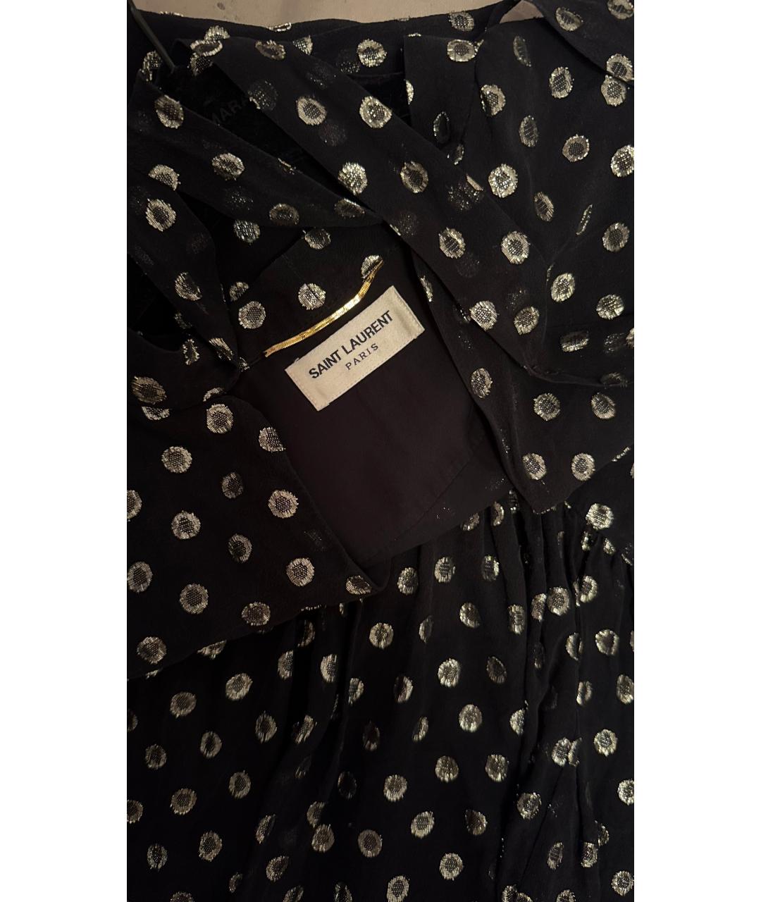 SAINT LAURENT Черное хлопковое коктейльное платье, фото 3