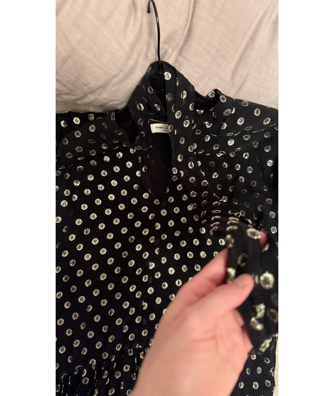 SAINT LAURENT Черное хлопковое коктейльное платье, фото 5