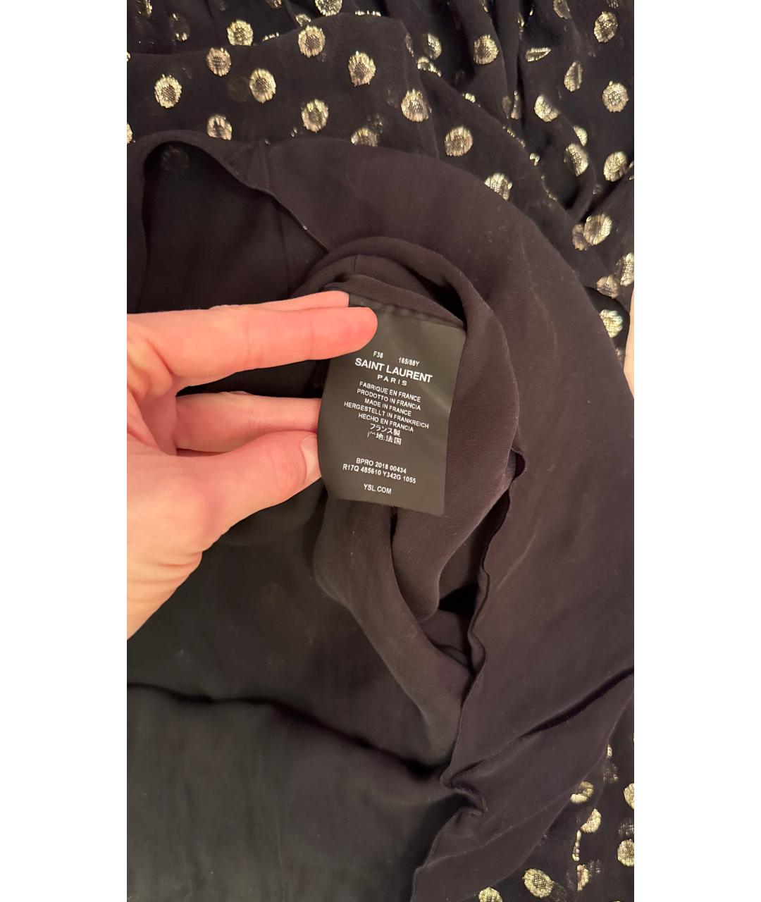 SAINT LAURENT Черное хлопковое коктейльное платье, фото 6