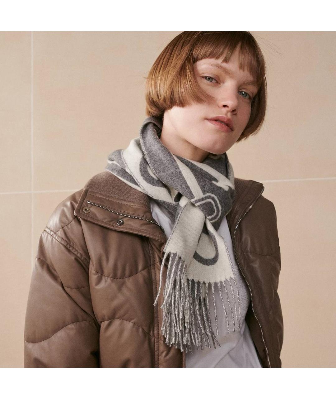 HERMES Мульти кашемировый шарф, фото 2