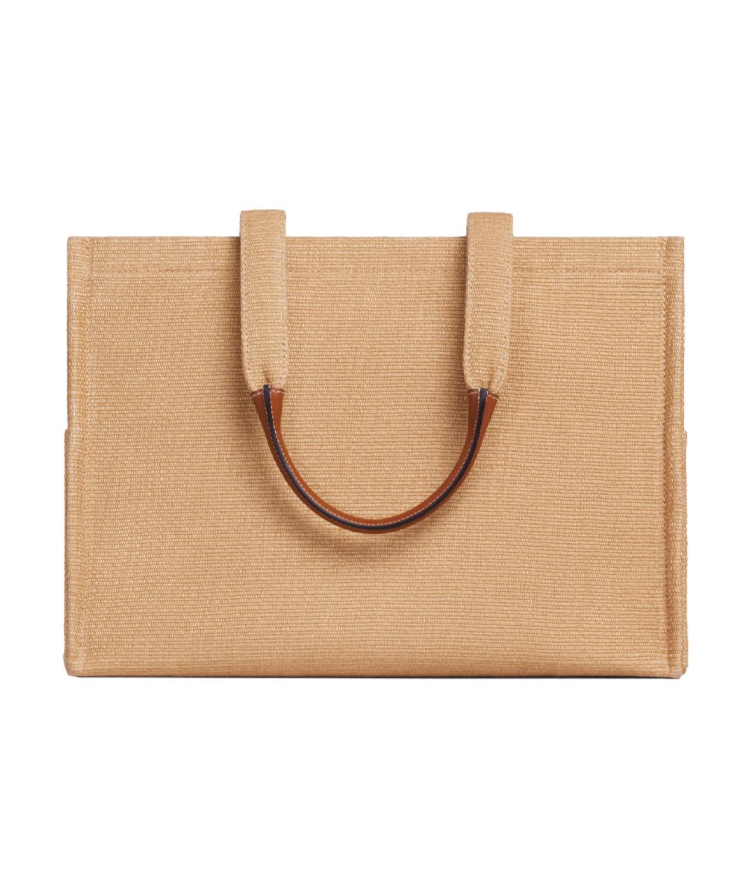 CELINE Бежевая тканевая сумка через плечо, фото 4