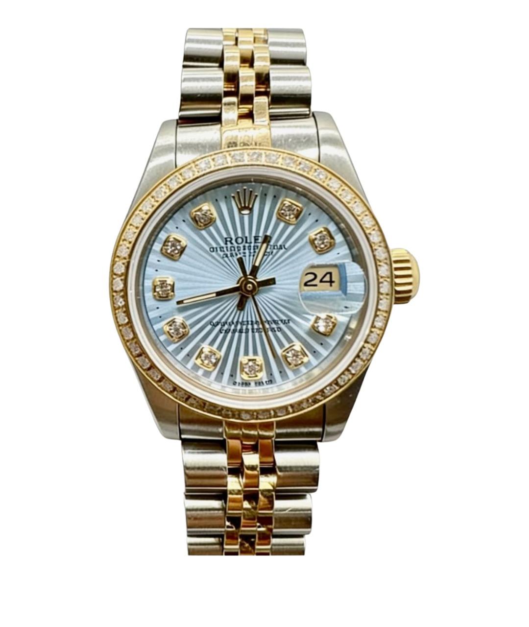 ROLEX Голубые часы из желтого золота, фото 1