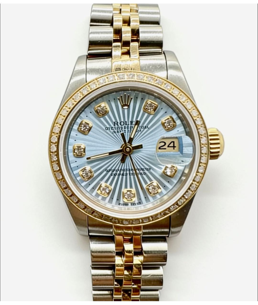 ROLEX Голубые часы из желтого золота, фото 6