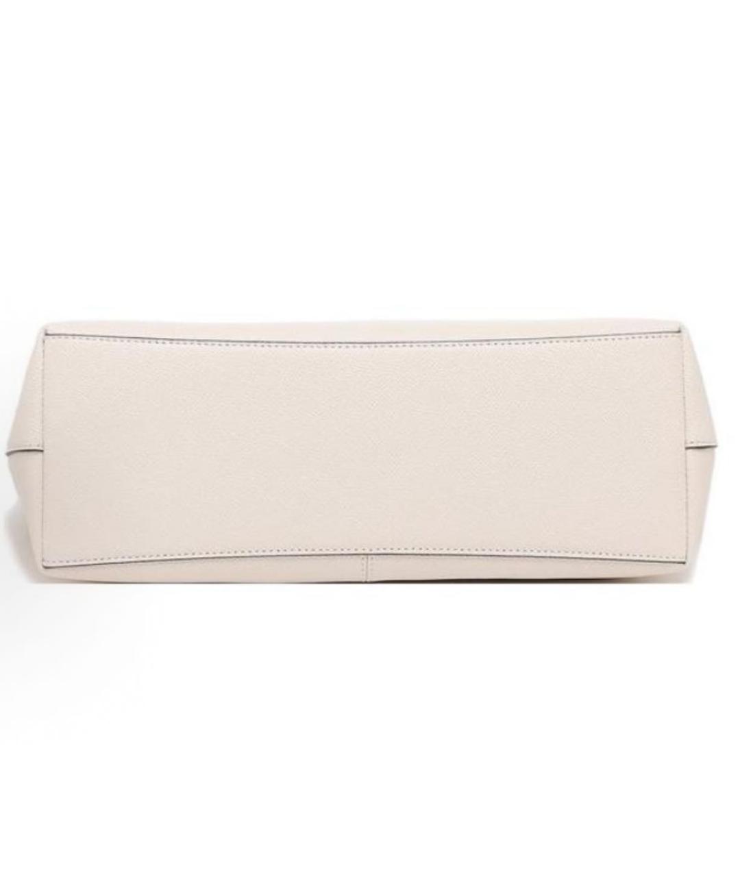 COACH Белая кожаная сумка с короткими ручками, фото 3