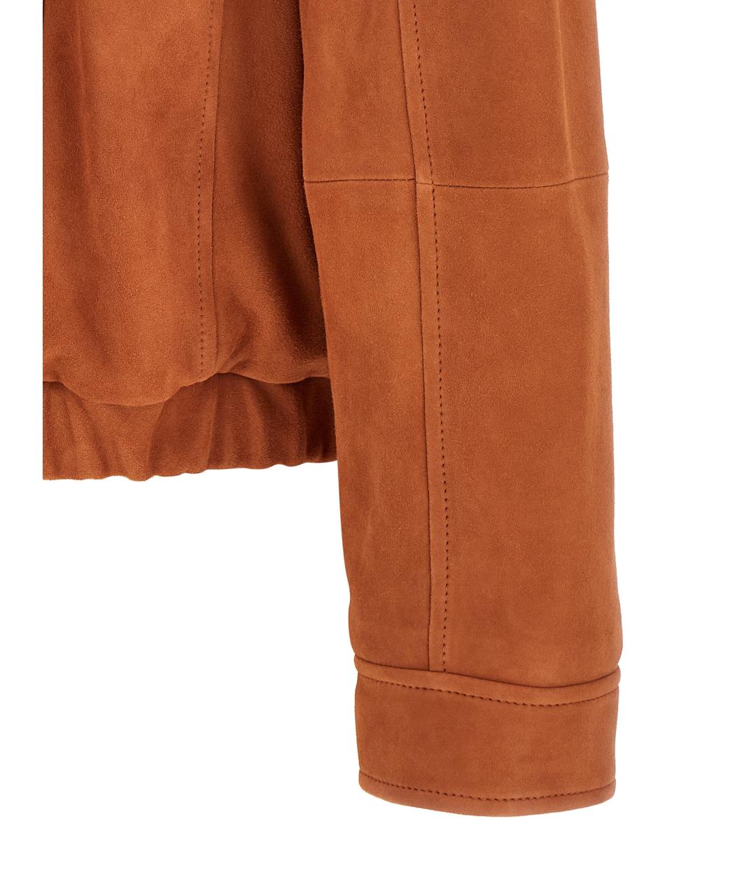 BRUNELLO CUCINELLI Оранжевая кожаная куртка, фото 4