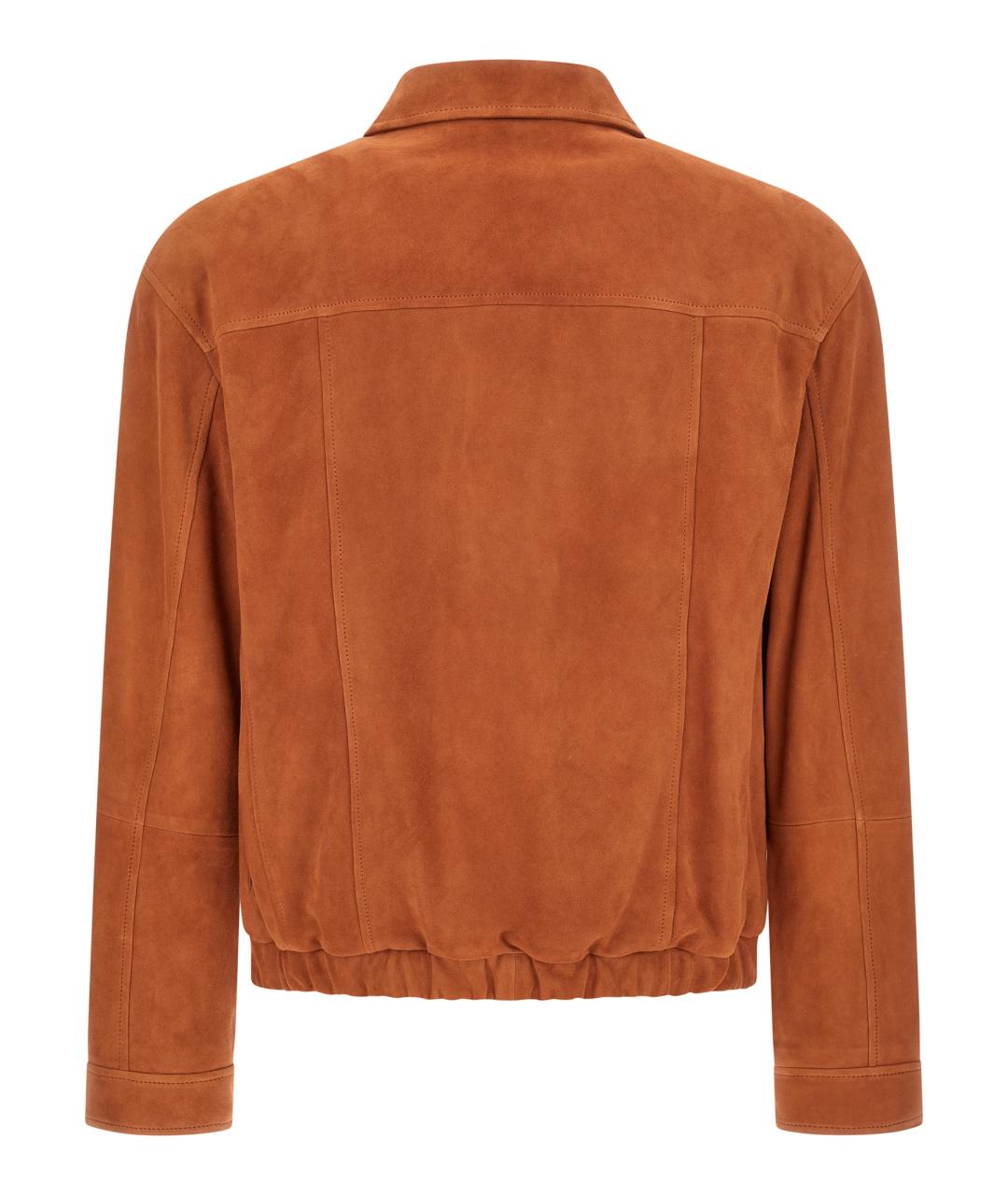 BRUNELLO CUCINELLI Оранжевая кожаная куртка, фото 2