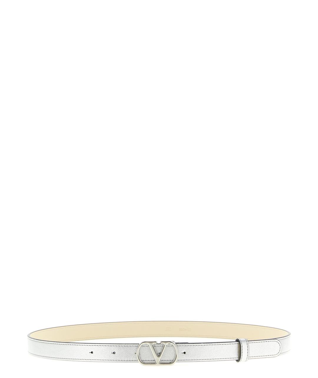 VALENTINO Серебрянный кожаный ремень, фото 1