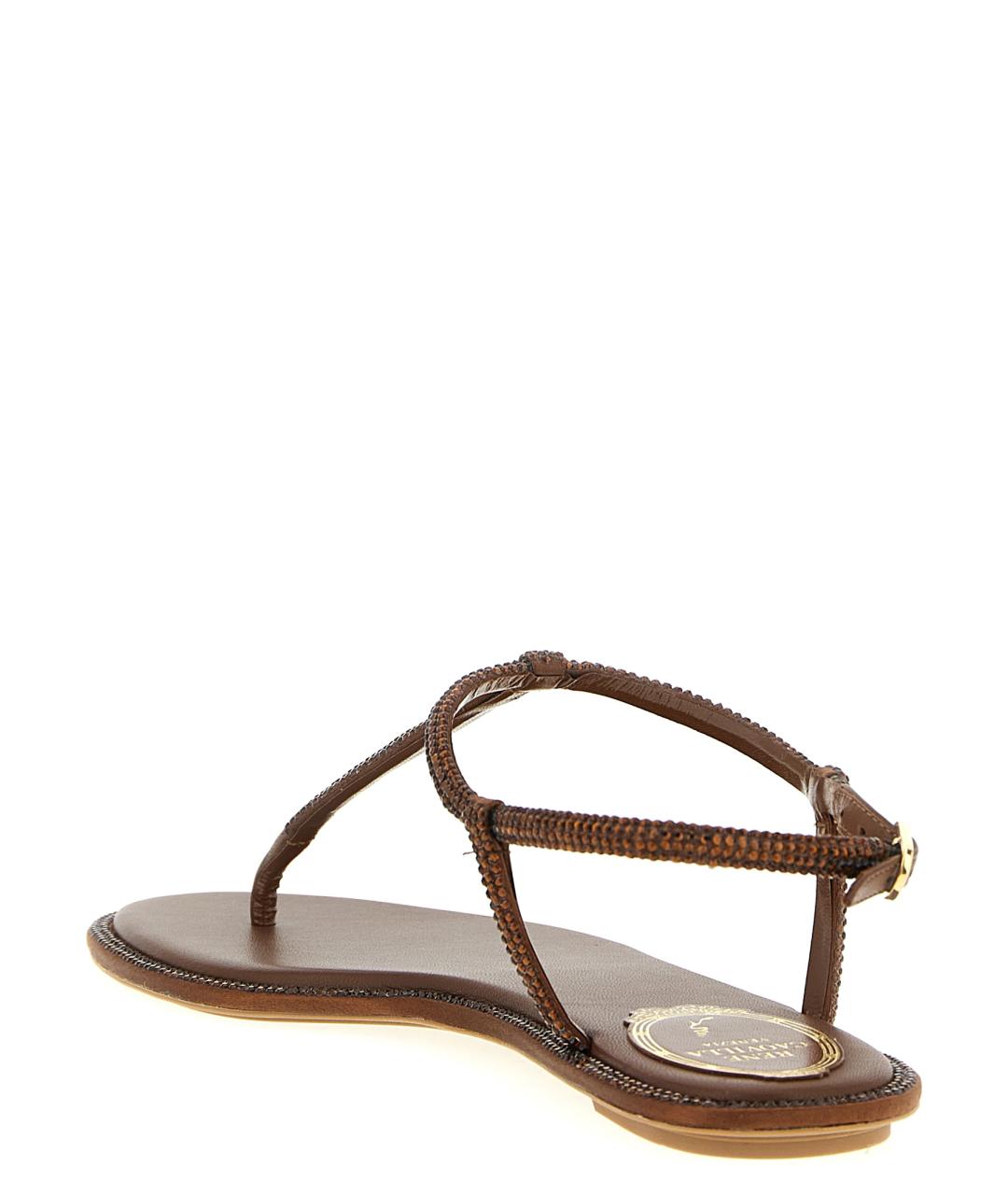 RENE CAOVILLA Коричневые кожаные босоножки, фото 3