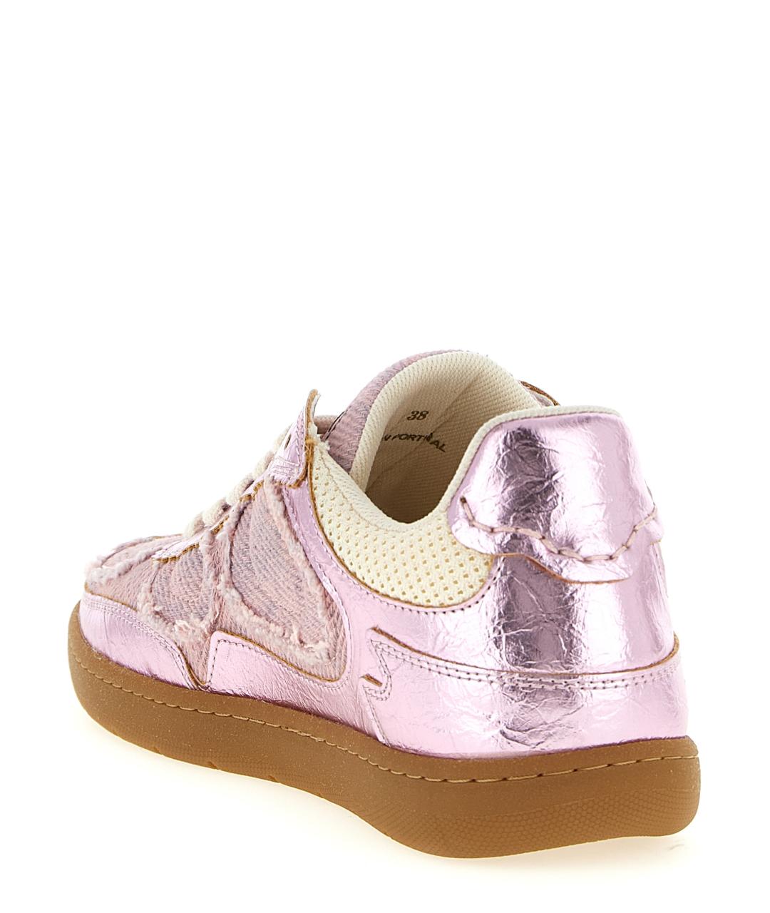 GANNI Розовые текстильные кроссовки, фото 3