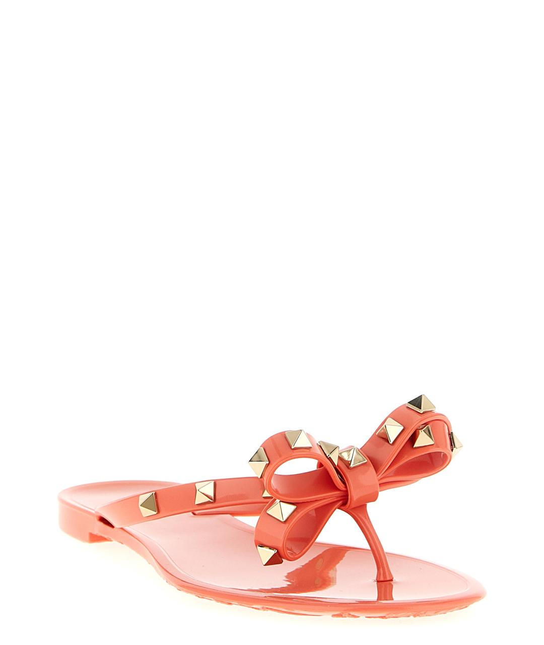 VALENTINO Розовые резиновые шлепанцы, фото 2