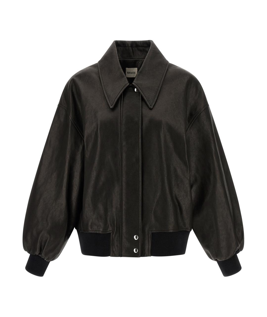 KHAITE Черная кожаная куртка, фото 1
